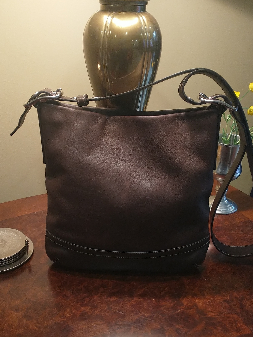 Vintage Coach Leather Shoulder Bag - Model 1415